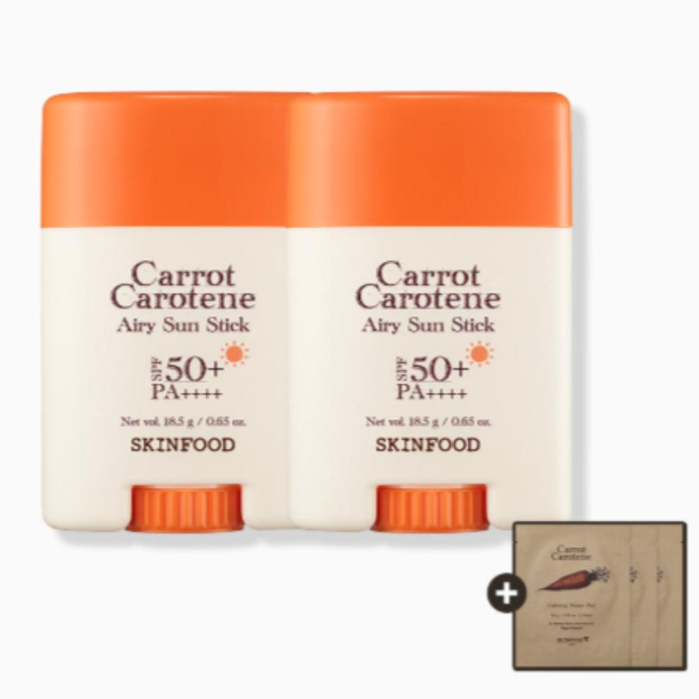 

Skinfood Carrot Carotene Airy Sun Stick 18.5g SPF50+ PA++++ (1+1) [Includes Carrot Pad Set]