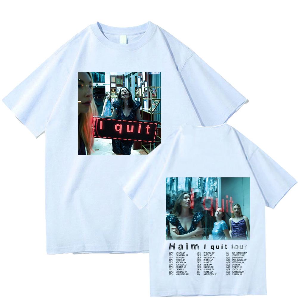 HAIM Band New T Shirts HAIM I Quit Tour 2025 T-shirts Fashion for Women Men Breathable Top High Quality Cotton Soft Tees Clothes