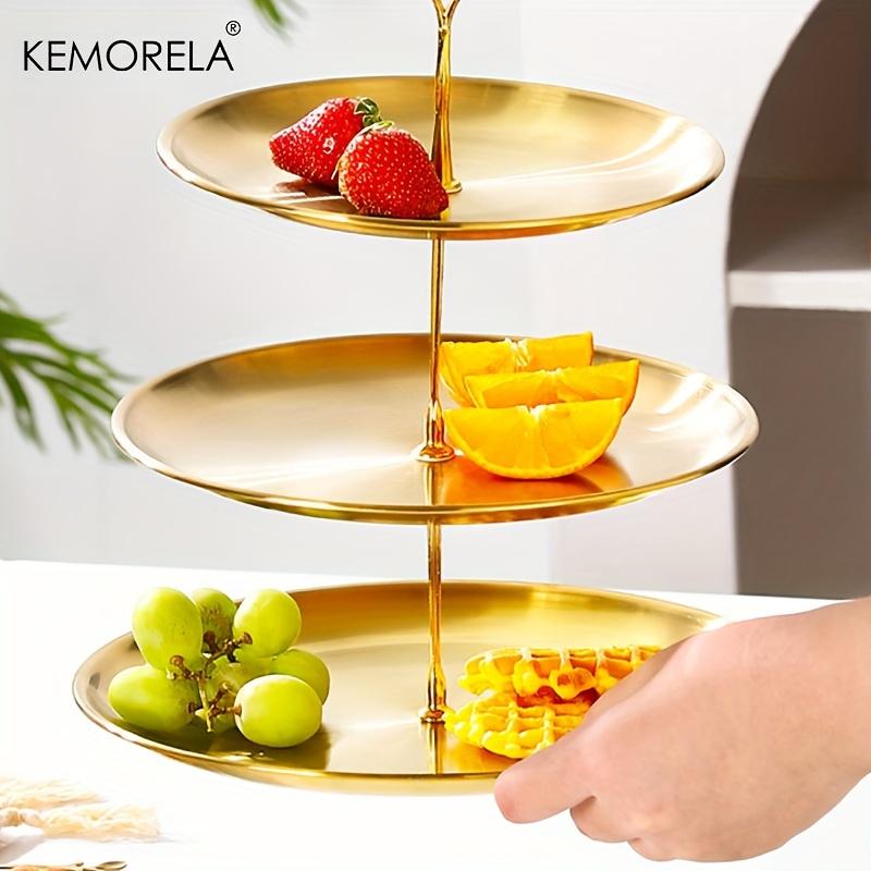 2/3 Layer Stainless Steel Cake Stand Fruit Tray Restaurant Detachable Dessert Rack Gold Silver Fruit Plate Snack Candy Tray