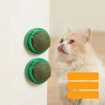 The Catnip Cat Wall Ball Clean Mouth Promote Digestion Kitten Candy Licking Snacks Pet Mint Ball Toys for Cats Cat Accessories