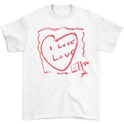 Pánské tričko Elton John I Love Love Elton Heart Slim Fit bílé
