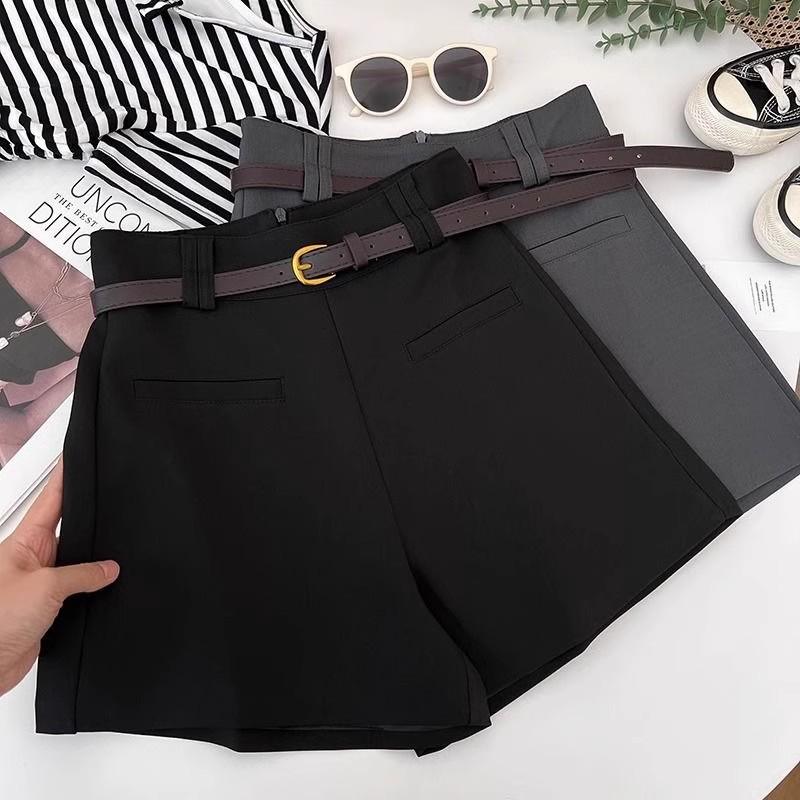 

Women s High-Waisted Loose-Fit A-Line Shorts, Versatile & Petite, Spring/Summer 2025 2XL сірий колір