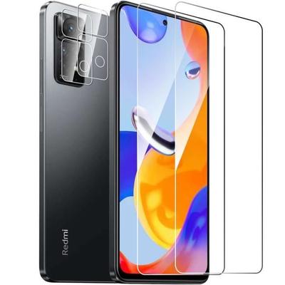2 Tempered Glass Screen Protectors and 2 Rear Lens Protectors for Xiaomi Redmi Note 11 Pro 4G-5G