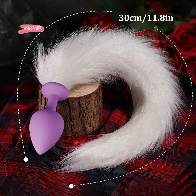 1Pc Sexy Fox Anal Plug Tail Silicone Butt Plug Dildos for Women Men Long Tail Cosplay Adult Sex Toy Game