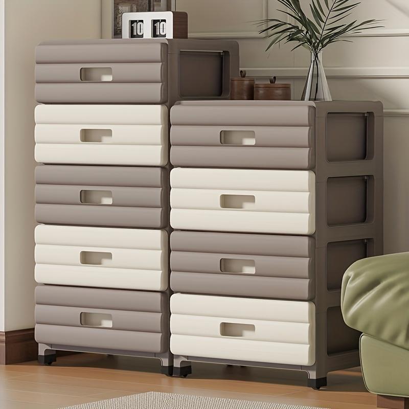 Dulap de depozitare tip sertar cu 5 straturi, cu fante, pentru casă, living, dulap de depozitare jucării, dulap îngust, noptieră simplă