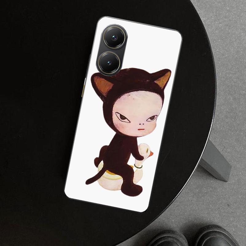 Y-Yoshitomo Nara Phone Case Cover for Xiaomi Poco X6 X5 X7 Pro F7 Ultra Redmi 15C 15 13C 13 12C 12 10C 10 10A 9C 9A 9T 9 Coque P