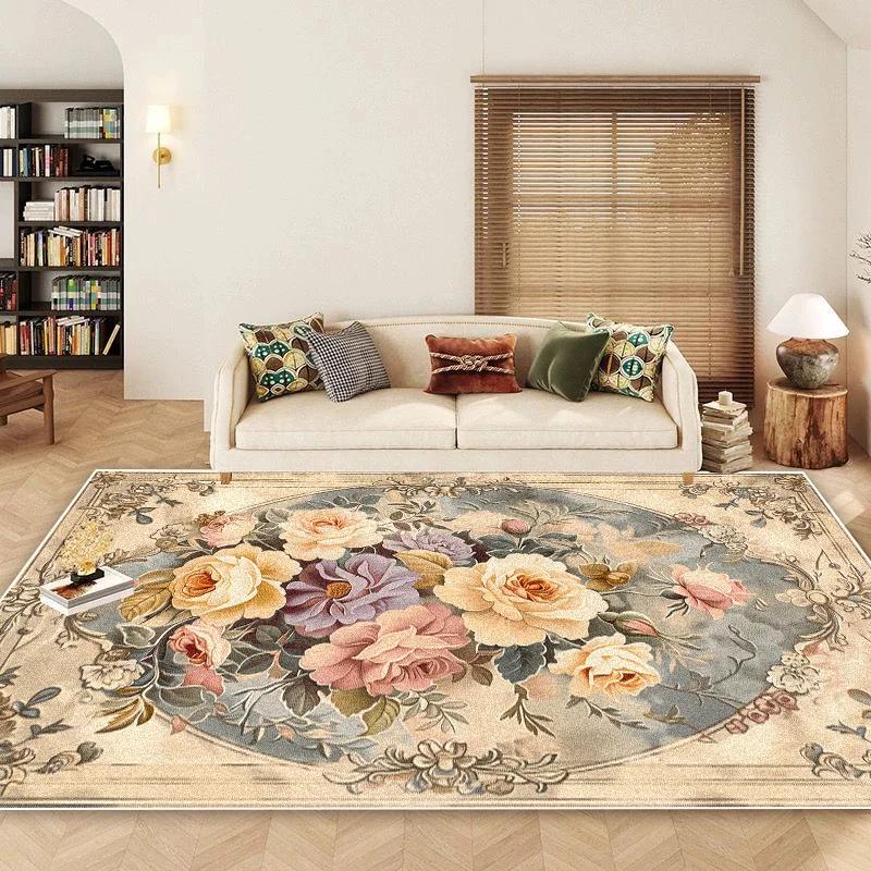 Nordic Style Flower Carpets for Living Room High-grade Floral Decoration Bedroom Large Area Rugs Non-slip Lobby Sofa Area Mats