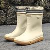 Men's Fashionable Waterproof Mid-Calf Non-Slip Rubber Boots - Warm Outdoor Short Boots