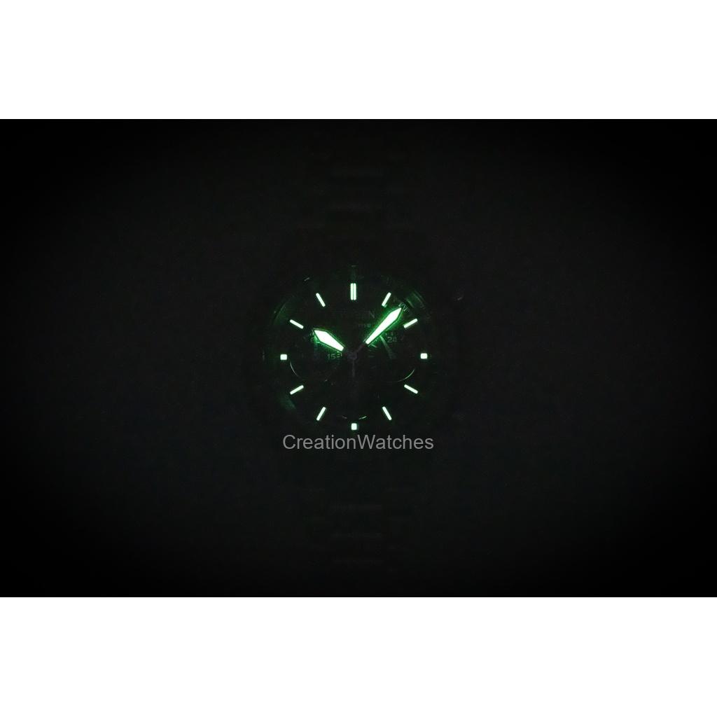 Citizen Promaster Sky Χρονογράφος Ανοξείδωτο Ατσάλι Πράσινο Καντράν Eco-Drive Καταδυτικό Ανδρικό Ρολόι CA4664-60W 200M