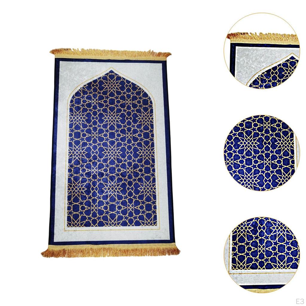 Muslim Prayer Rug Carpet Unique Nonslip Thick Ornament Cushion Mat Floormat for Travel