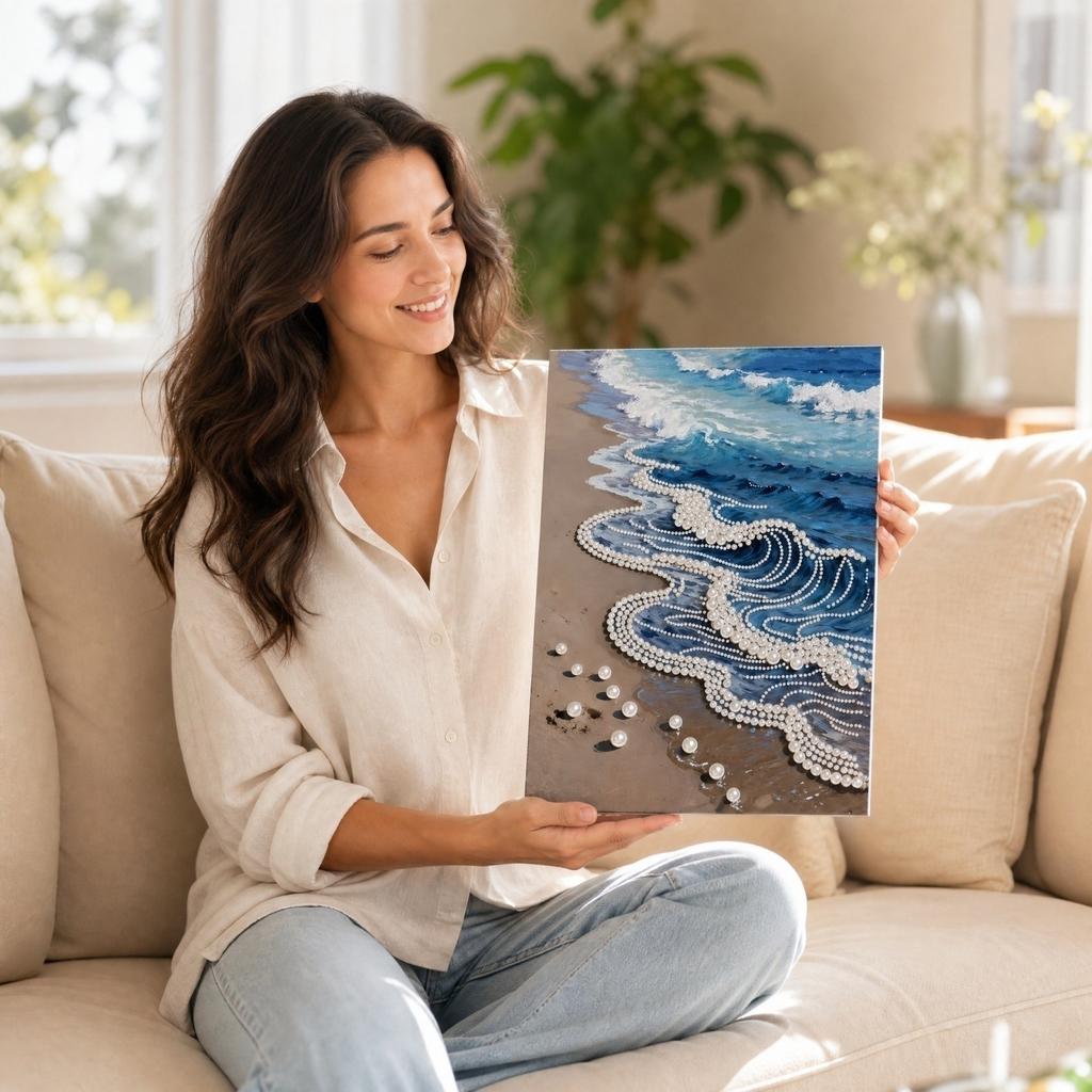 Beach 5D Kit with Beads - DIY for Adults Beginners - 3040cm Home Wall Decor