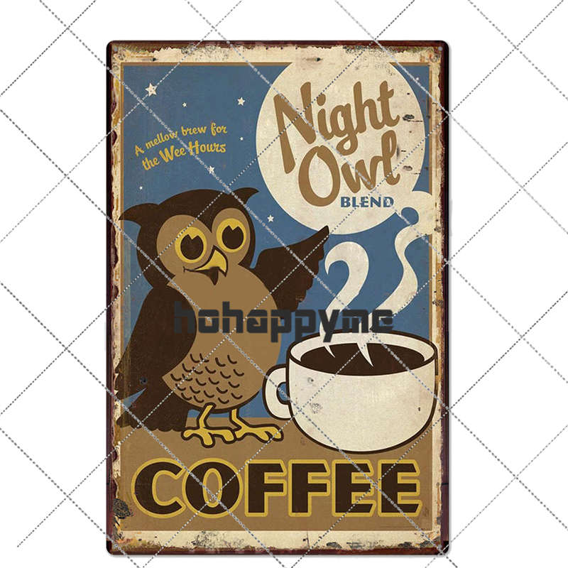 Coffee Tin Sign Vintage Metal Plaque Kitchen Coffee Bar Cafe Retro Posters Pub Wall Decorative Plates Home Decor 20*30 cm