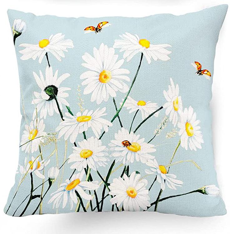 Daisy Sunflower Pillow Case Spring and Summer Home Decoration Pillow Case Pillow Case Cushion Case
