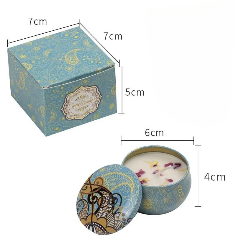 1Pcs/Box Scented Candle Set Gift Islamic Arabian Patterns Fragrance Candle Jar DIY Smokeless Couples Romantic Incense Candles for daily use