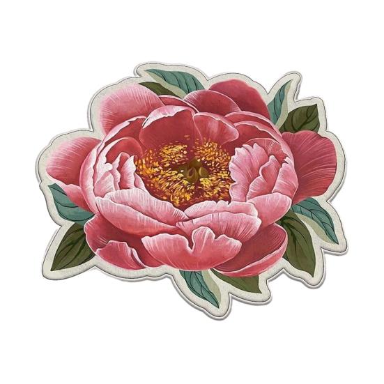 3D Flower Area Rug Absorbent Quick Dry Irregular Plush Floral Floor Mat Washable Non-slip Living Room Bedroom Bathroom Kitchen Decoration Carpet