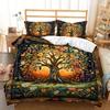 3Pcs Bohemian Floral Tree Of Life Bedding Duvet Cover Set Tree Of Life Bedding Quilt Set Floral Themed Bed Quilt Set Vintage