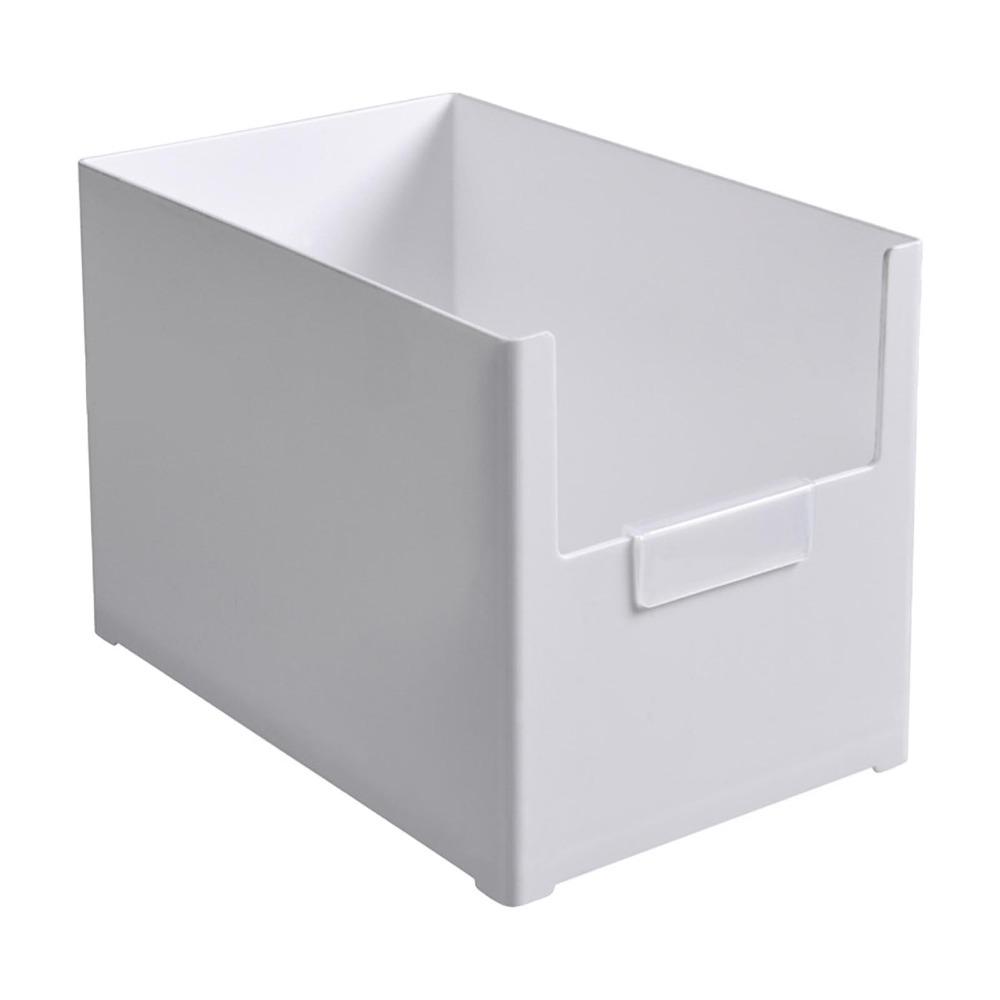 Plastic Open Front Organizer Bin Stackable Multifunctional Kitchen Storage Box Durable Stackable Storage Bins Home