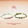 Handmade Peach Blossom & Lily of the Valley Knot Zodiac Bracelet – Red Rope for Men & Women, Bead-String DIY Semi-Finished.