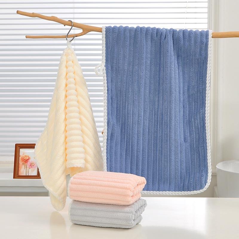 New Coral Fleece Towel Set, Thickened Absorbent Bath Towel, Face Towel Set.