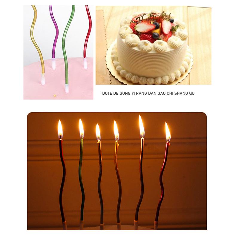 Candle Party Event  6pcs Curved Cake Candles  Original Birthday Wedding Decoration Festive Supplies