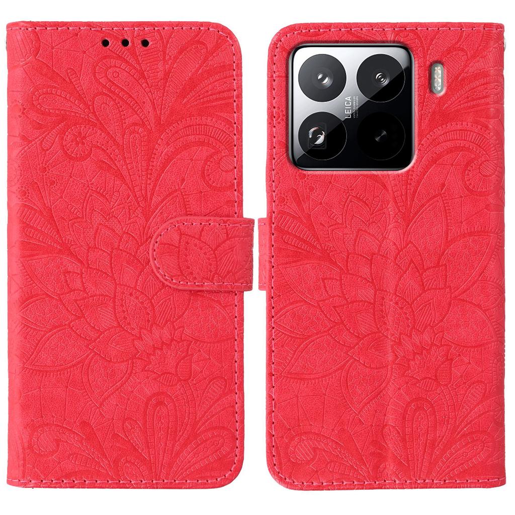 For Xiaomi 15 Pro Case Lace Flowers PU Leather Flip Wallet Phone Cover