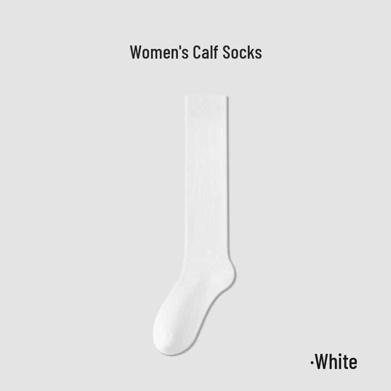 Women's Black Over-the-Knee Cotton Socks - Breathable, Antibacterial, Slimming JK Style