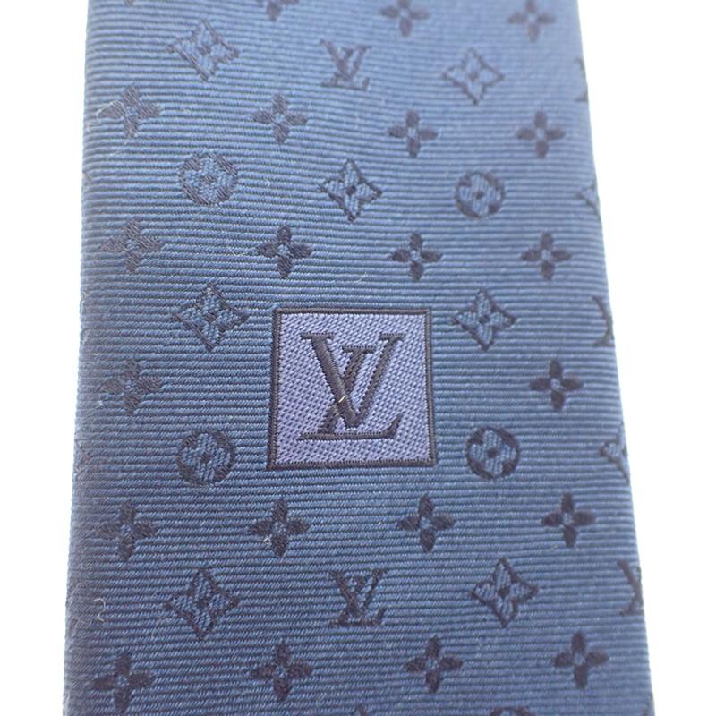 LOUIS VUITTON  M75988 tie Navy silk mens
