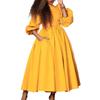 Women's clothing winter new semi-turtleneck long-sleeved waist temperament waist waist thin big pendulum dress