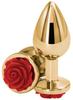 Rear Bijou Plug M 7 X 3.4cm Gold-Red - Rear Assets - Anal Jewelry