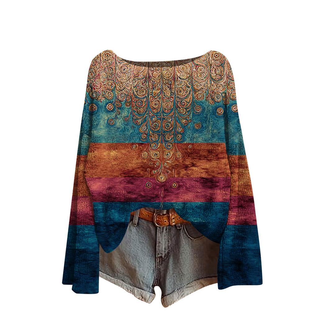 Women's Round Neck Lightweight Sweater Casual Long Sleeve Knit Pullover