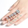 Smyoue 0.5-5CT Certified Moissanite Solitaire Ring for Women D Vvs1 Sparkling Wedding 925  Silver Lab Diamond Band GRA