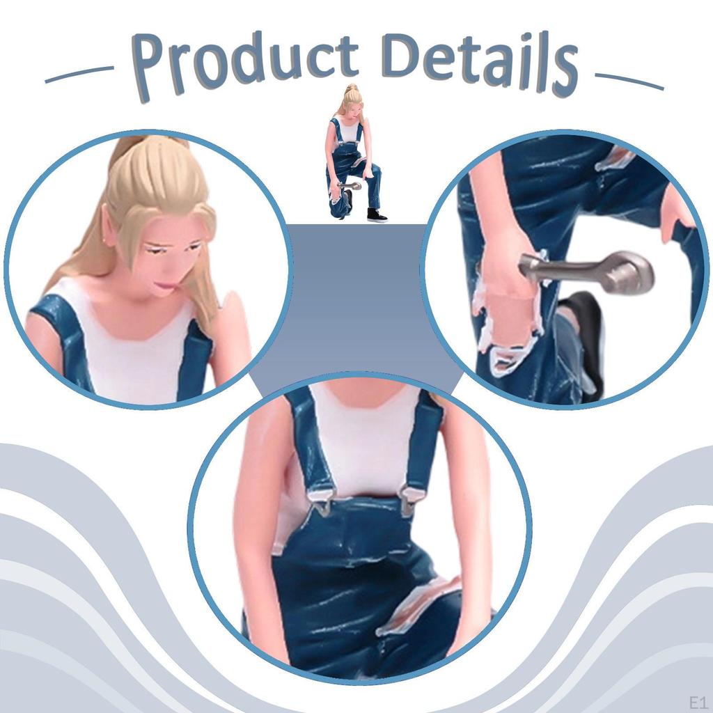 1/24 Miniature Figure People Figurine Small Female Car Ornament DIY Projects Photography