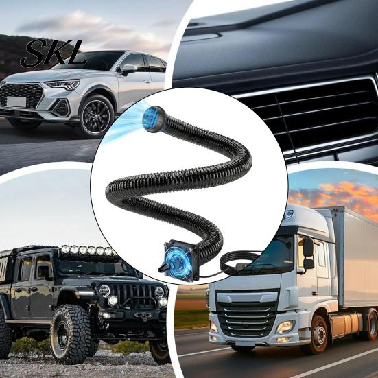 Flexible Car Air Duct Tube Conditioning Ventilation Hose for Back Seat, Portable with Vent Extension For Pets USB Flow Fan, Adjustable Pipe SUV Truck