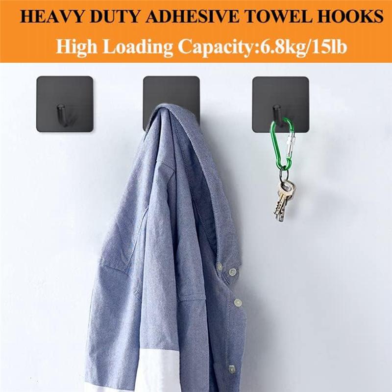 Gut-4er Pack Klebehaken Handtuchhaken Schwerlast Keine Bohrung Klebehaken Wandhaken Duschhaken Für Innen Dusche Badezimmer Küche Tür