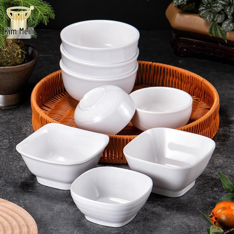 JINMEILI Commercial Melamine Rice Bowl - 5140A Open-Mouth (10-Pack)
