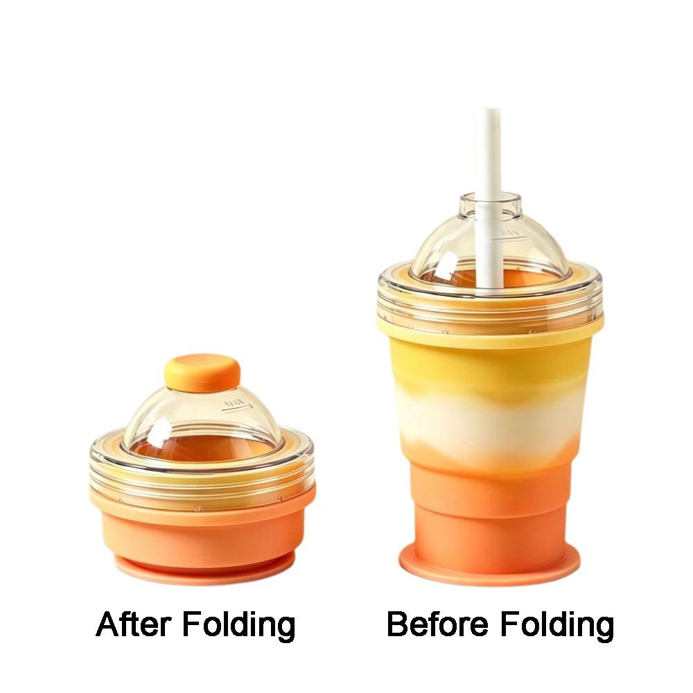 Silicone Foldable Ice Ball Cup Food Grade Collapsible Silicone Cup Portable Travel Tumbler  Travel жёлтый/оранжевый