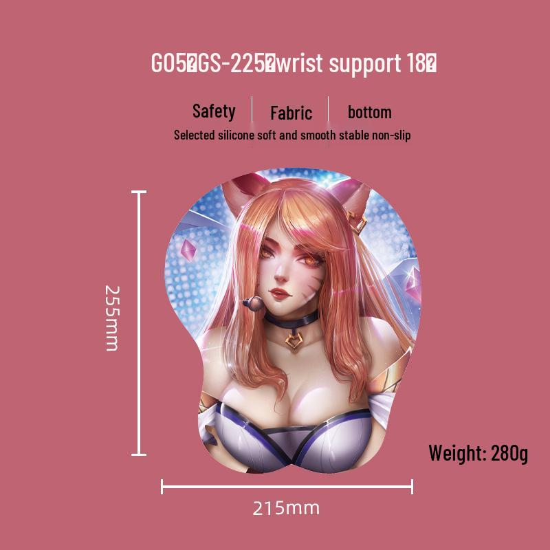 Beautiful Anime 3D Silicone Wrist Rest Mouse Pad - Creative Design, Hot Selling