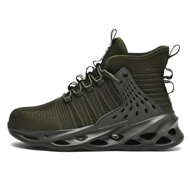 

36-47 Пара больших дышащих противоударных и противопрокольных рабочих защитных ботинок со стальным носком Защитная обувь 47 армия зеленый