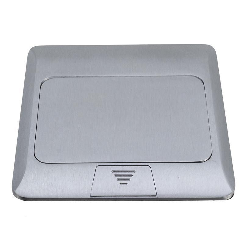 Aluminum Silver Panel EU Standard 2 Way Floor Socket Electrical Outlet Modular Combination Customized Available Sockets