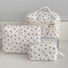 Cherry Makeup Bag Women's Cosmetic Bags Portable Cute Cosmetic Travel Storage Pouch Handbag Cotton Quilted Zipper Purse