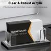 Clear Acrylic Business Card Stand Large Compartment Name Card Organiser Container For Efficient Business Card Management