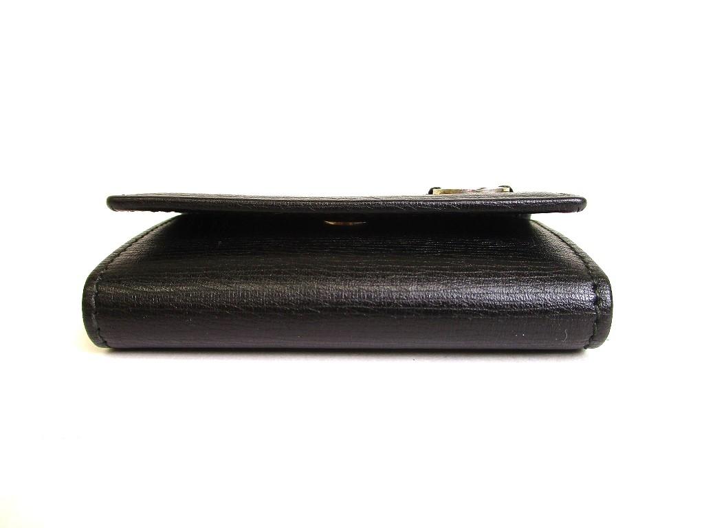 Äkta GUCCI Interlocking G Svart Läder 6 Bilder Nyckelfodral #a016 Öppen kartong