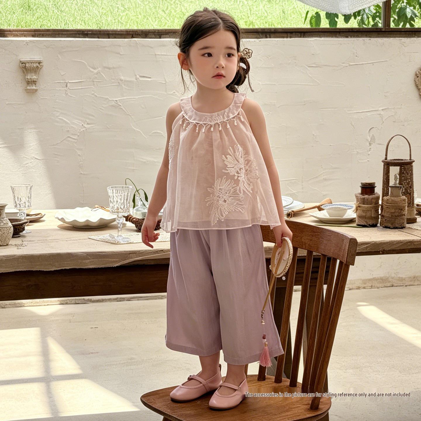 Size Large 26 New-Style Girls Summer Chinese Guofeng Halter Neck Two-Piece Set - 710725 120 cm