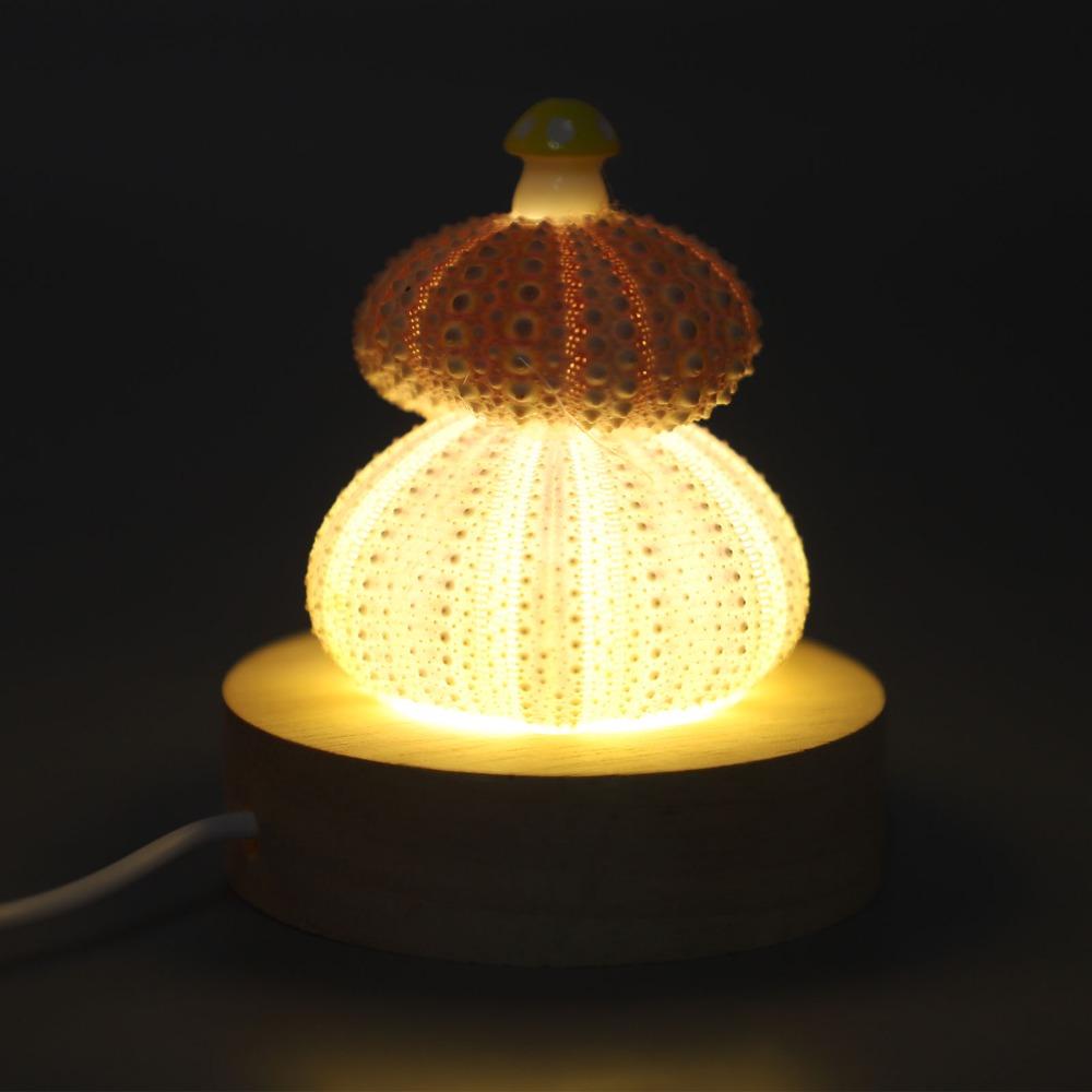 Warm White Light Table Night Light Mushroom Shell Night Lamp Cozy Night Light  Bedside