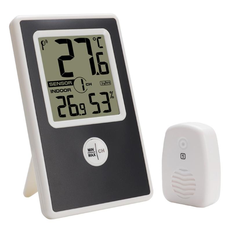 Wireless Indoor Outdoor Thermometer Hygrometer Digital Easy to Read Gauge for Home Bedroom Office Monitor Equipment Too