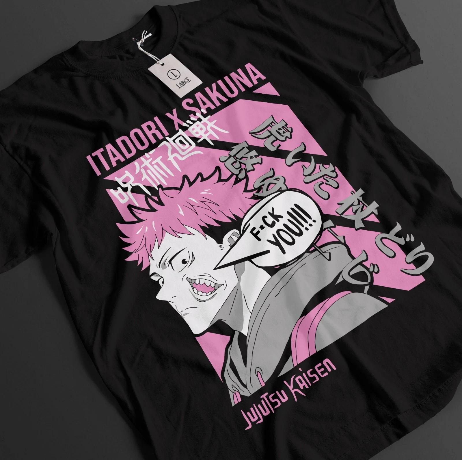 

Jujutsu Kaisen Shirt Itadori Yuji T-Shirt Sukuna Gojo Top JJK Anime Unisex Tee L
