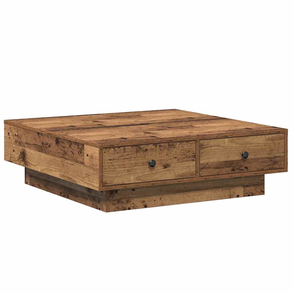 Coffee Table Reclaimed Wood 90 x 90 x 28 cm Engineered Wood