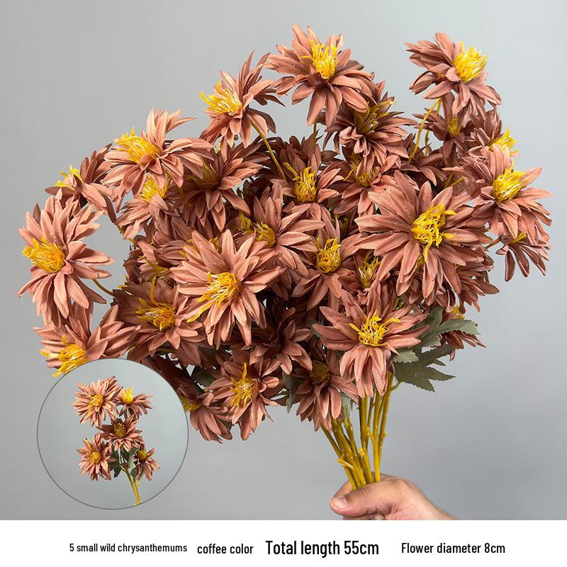 Karamelkleurige Kunstbloemen Bruiloftsdecoratie - Plafond- en Wegdekarrangementen, Koffietint Nepbloemen.