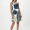 Women's Fashion Beach Dress Sleeveless Round Neck Floral Print Dress