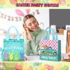 6 Pieces Easter Gift Bags Bulk Reusable Cute Easter Tote Bags with Handles Bunny Eggs Non Woven Holiday Goodie Basket